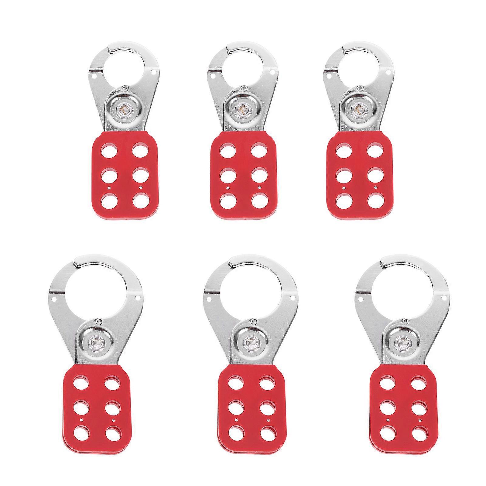 6pcs Safety Insulation Locks Steel Professional Hasp Locks Red