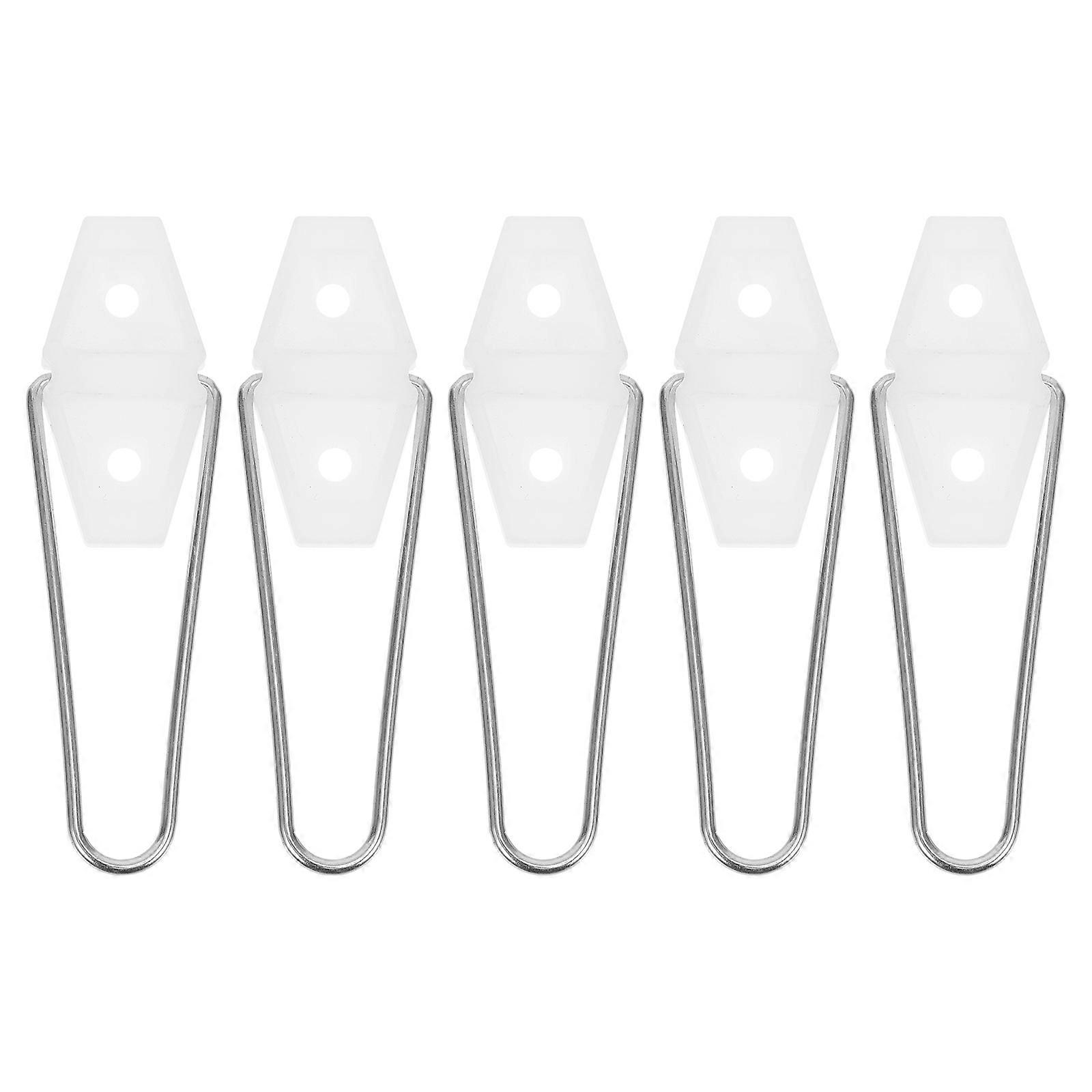 White Photo Frame Brackets for Tabletop Display Durable Plastic and Metal Set of 5