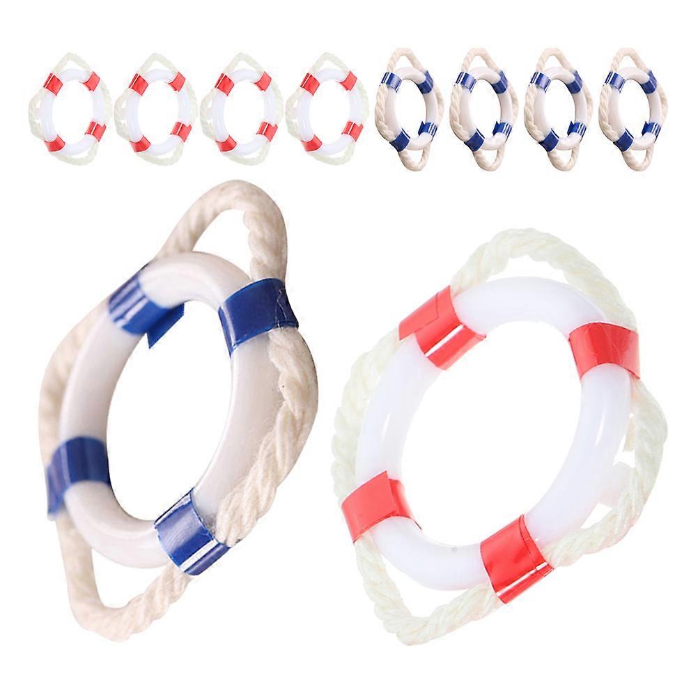 Mini House Decorations Life Buoy Models Swim Ring Props 10Pcs Plastic