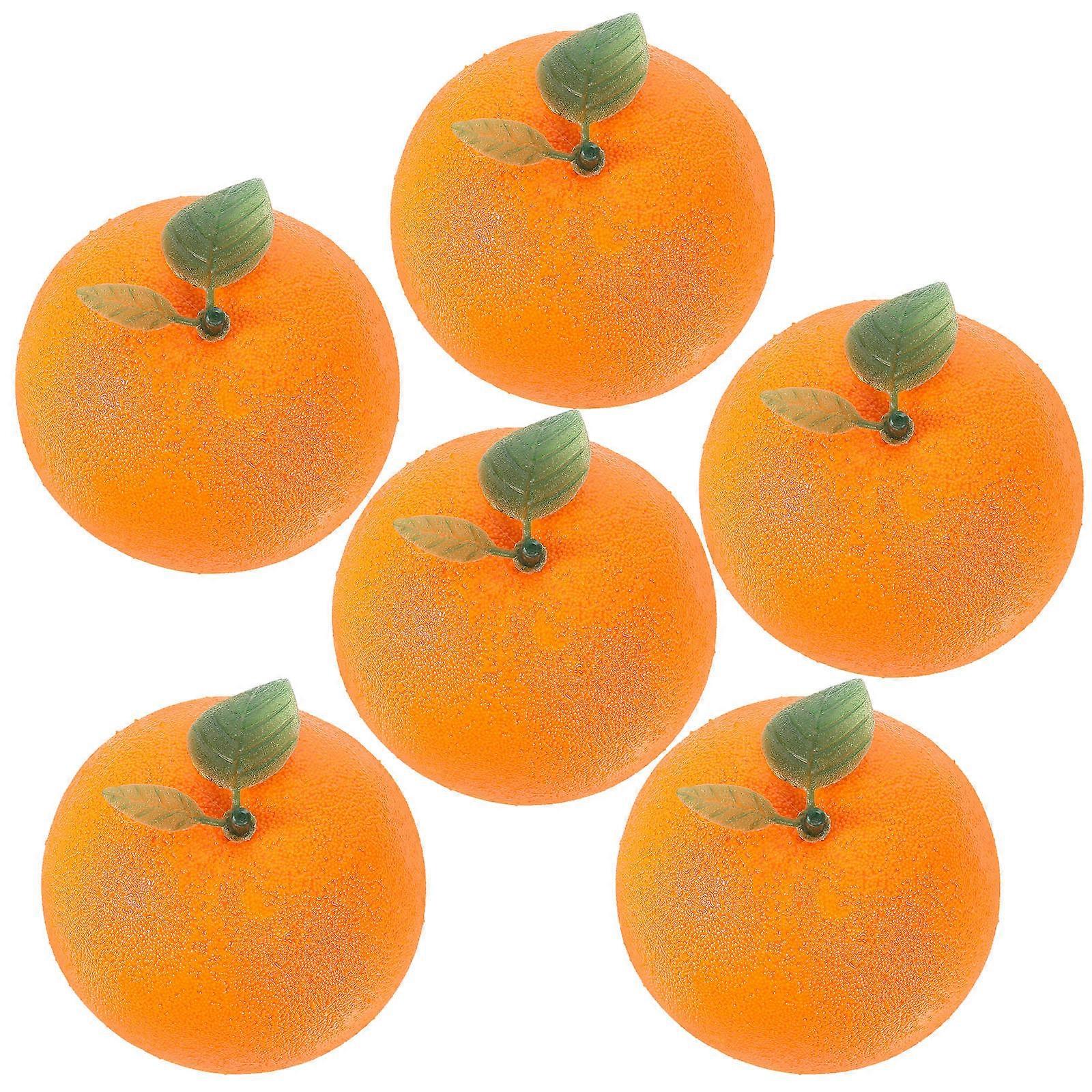 Orange Faux Fruit for Decor Realistic Appearance and Texture Made of Foam 6 Pieces