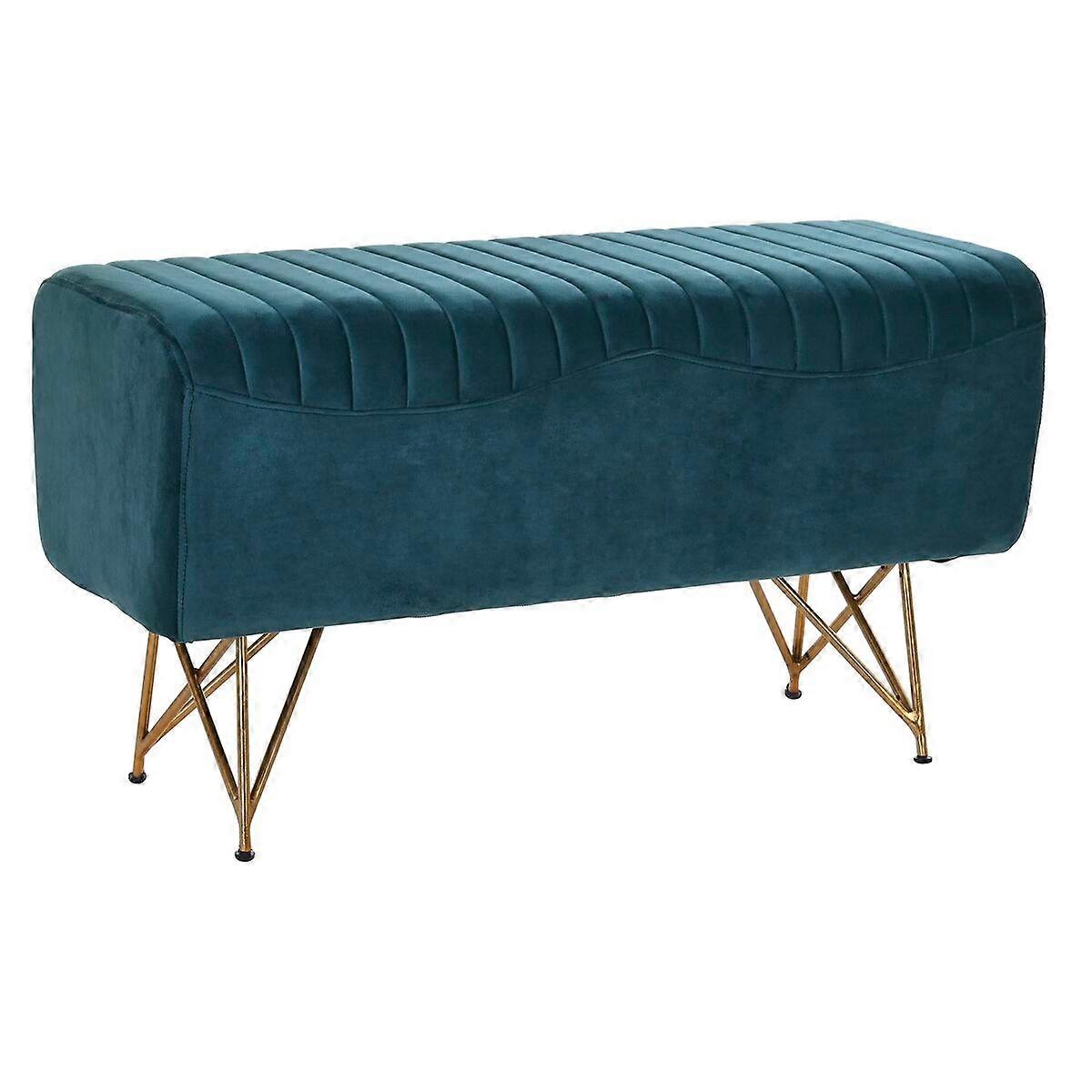 Stool DKD Home Decor 90 x 31 x 47 cm Metal turquoise