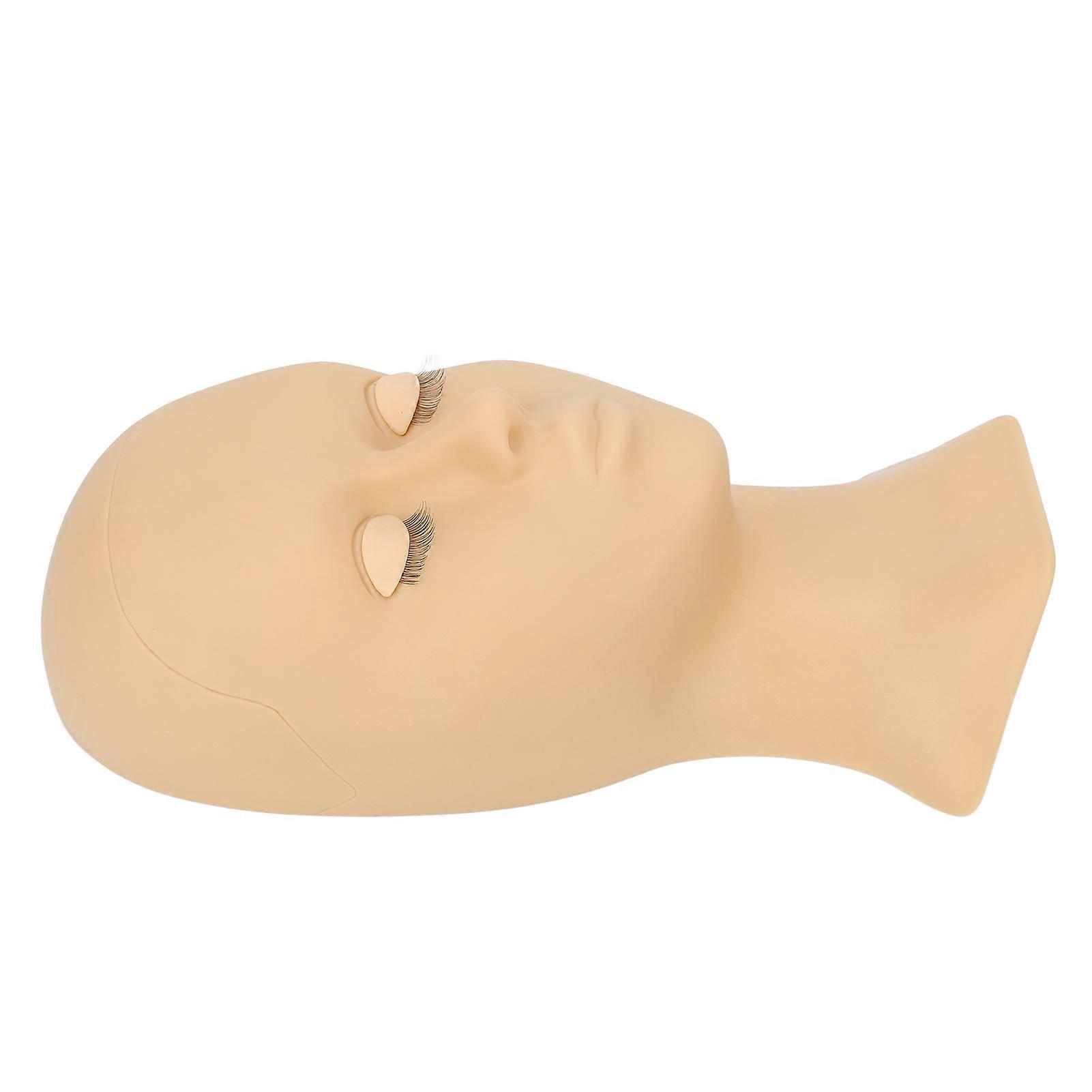 Eyelash Mannequin Head Detachable Eyelash Extension Makeup Practice Elastic Soft Silicone Head Mold With Eyelashes Double Eyelid Complexion 