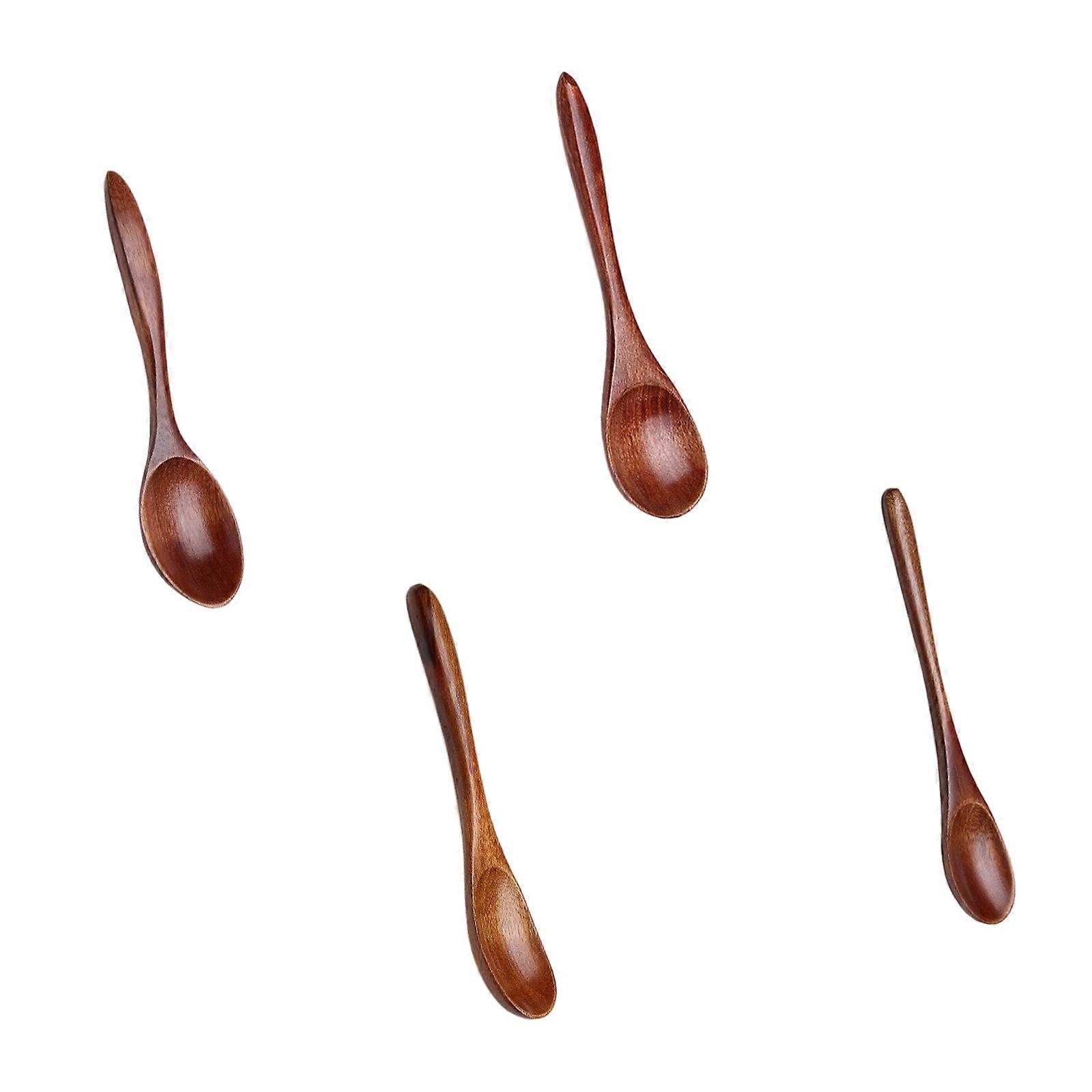 Natural Nanmu Multipurpose Kitchen Spoon With Lacquer Finish Artisanal Design For Stirring Serving Coffee Soup Honeys And Dessert Multicolor