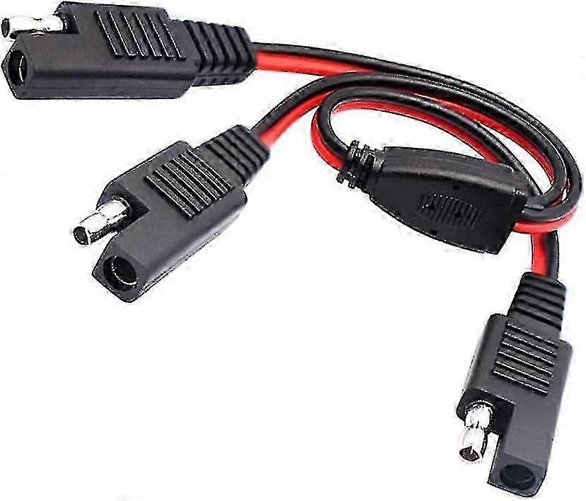 Sae Y Sae 1 To 2 Splitter Extension Cable, 14awg Power Extension Cable Adapter Sae Plug Solar Panel Extension Cable Splitter Connector, 30cm