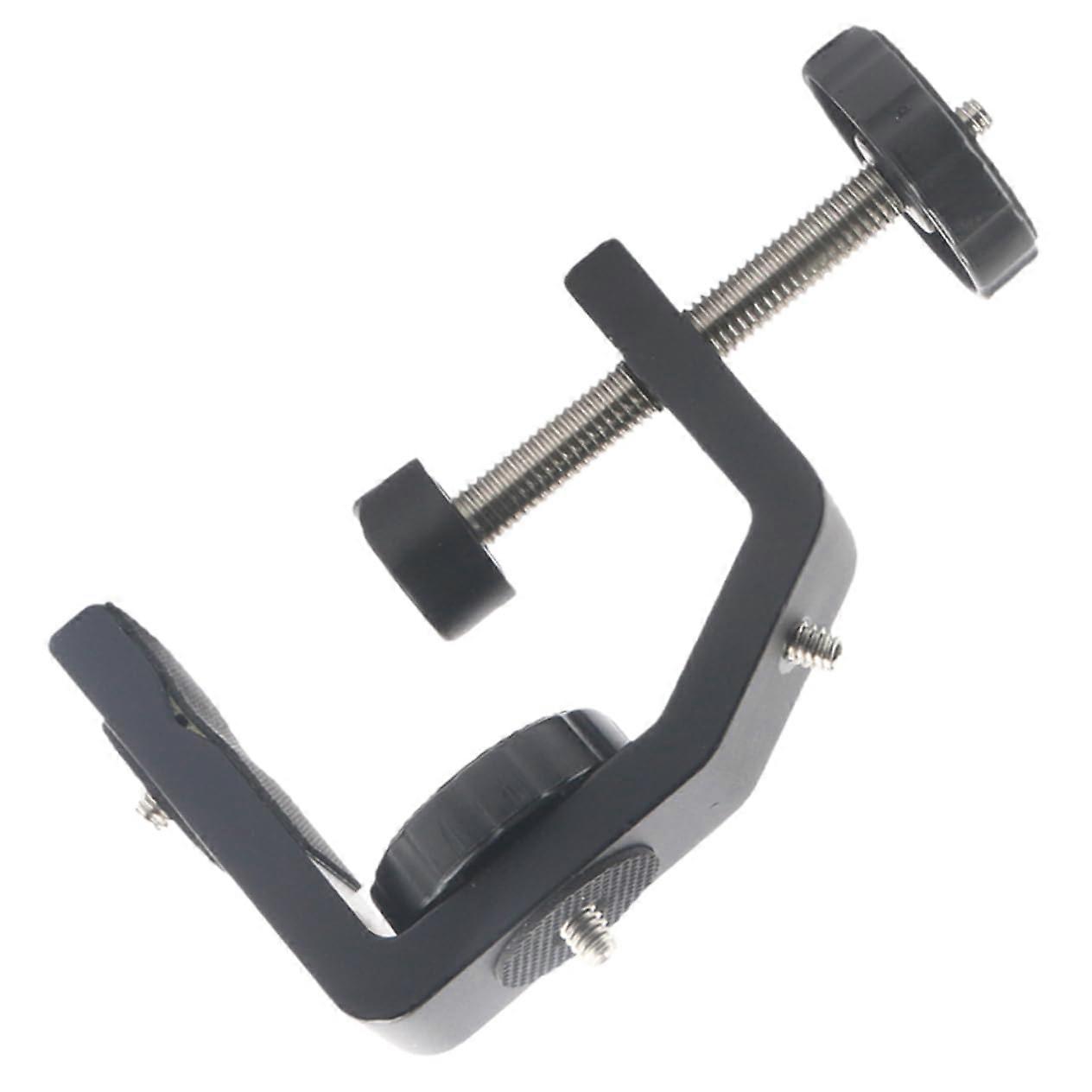 Multifunctional Table Clamp with Adjustable Microphone and Table Lamp Holder, Tool-Free Installation for Office Use