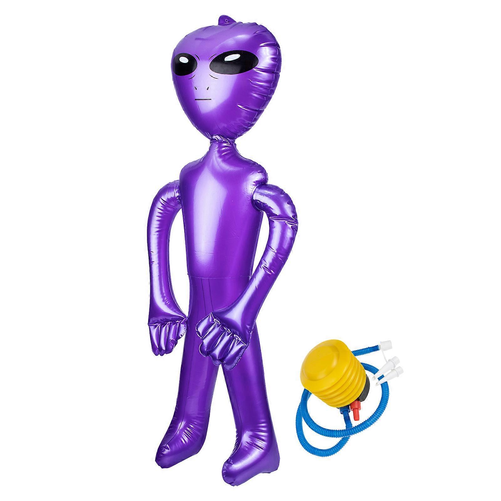 Relaxation Tool Inflatable Toy Shape for Pool Party Purple Pvc Material with Foot Pump 1Set