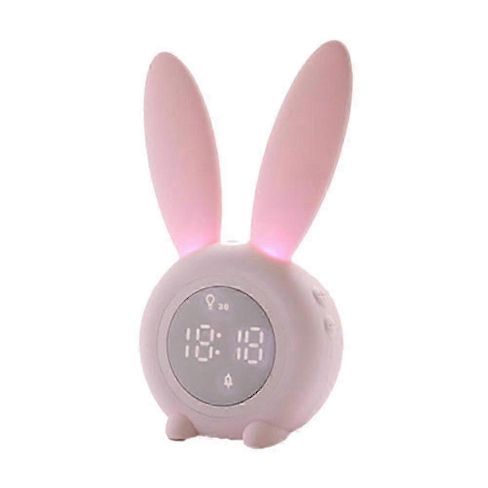 Multifunctional Digital Alarm Clock Children Bedroom Rabbit Night Light Clocks