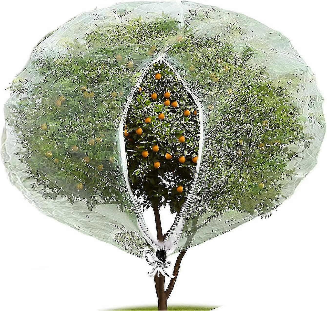 Puutarhahyönteis- ja lintusuojaverkko vetoketjulla, valkoinen kasvipeite hedelmien ja kukkien suojaamiseen (1kpl)