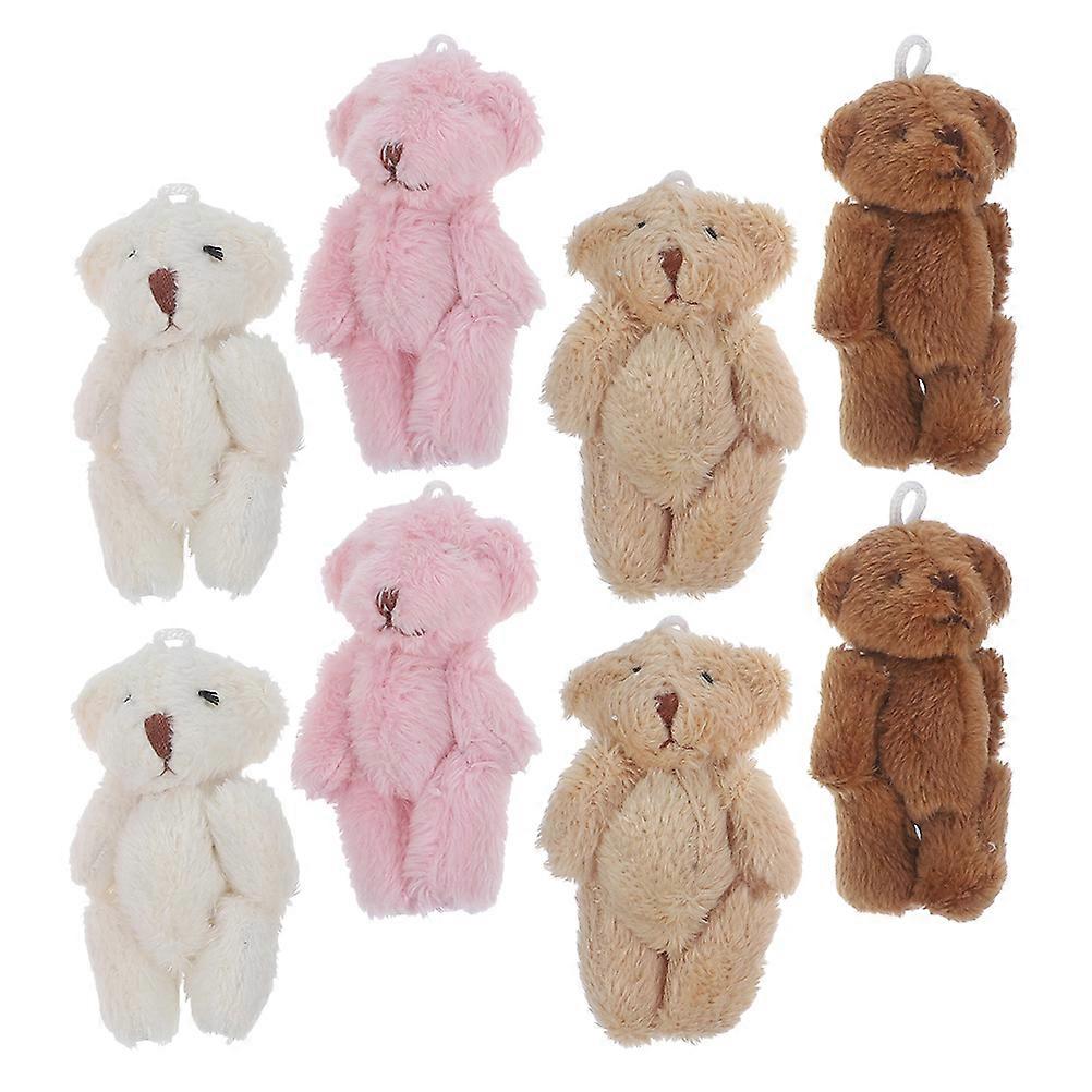 6PCS Mini Plush Bear Keychains Soft Stuffed Animals for DIY Party Favors, Wedding Showers, Valentine's Day & Special Occasions Decor