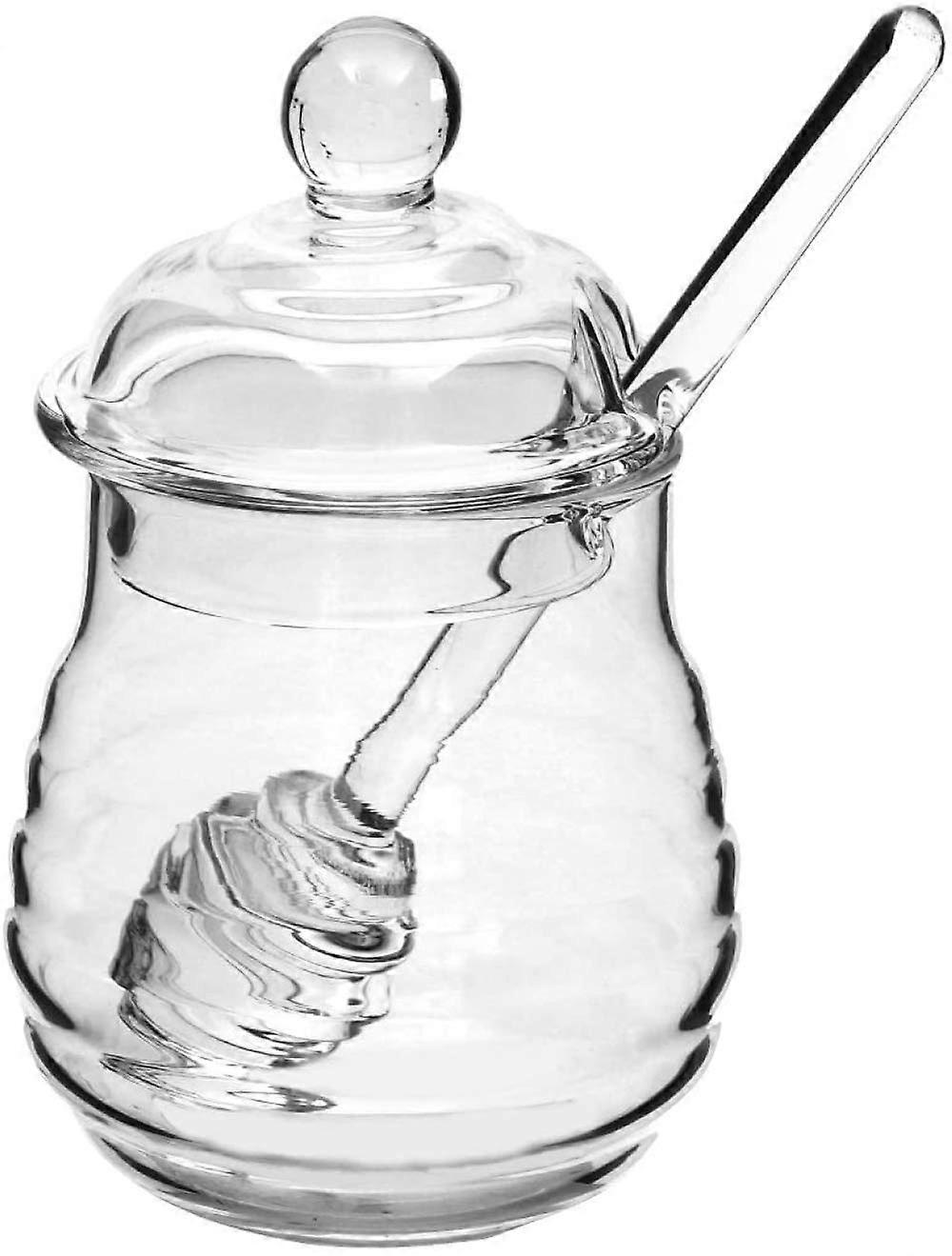 Honey Glass Jar With Ladle, Transparent 250 Ml, Jam Jar, Honey Jar