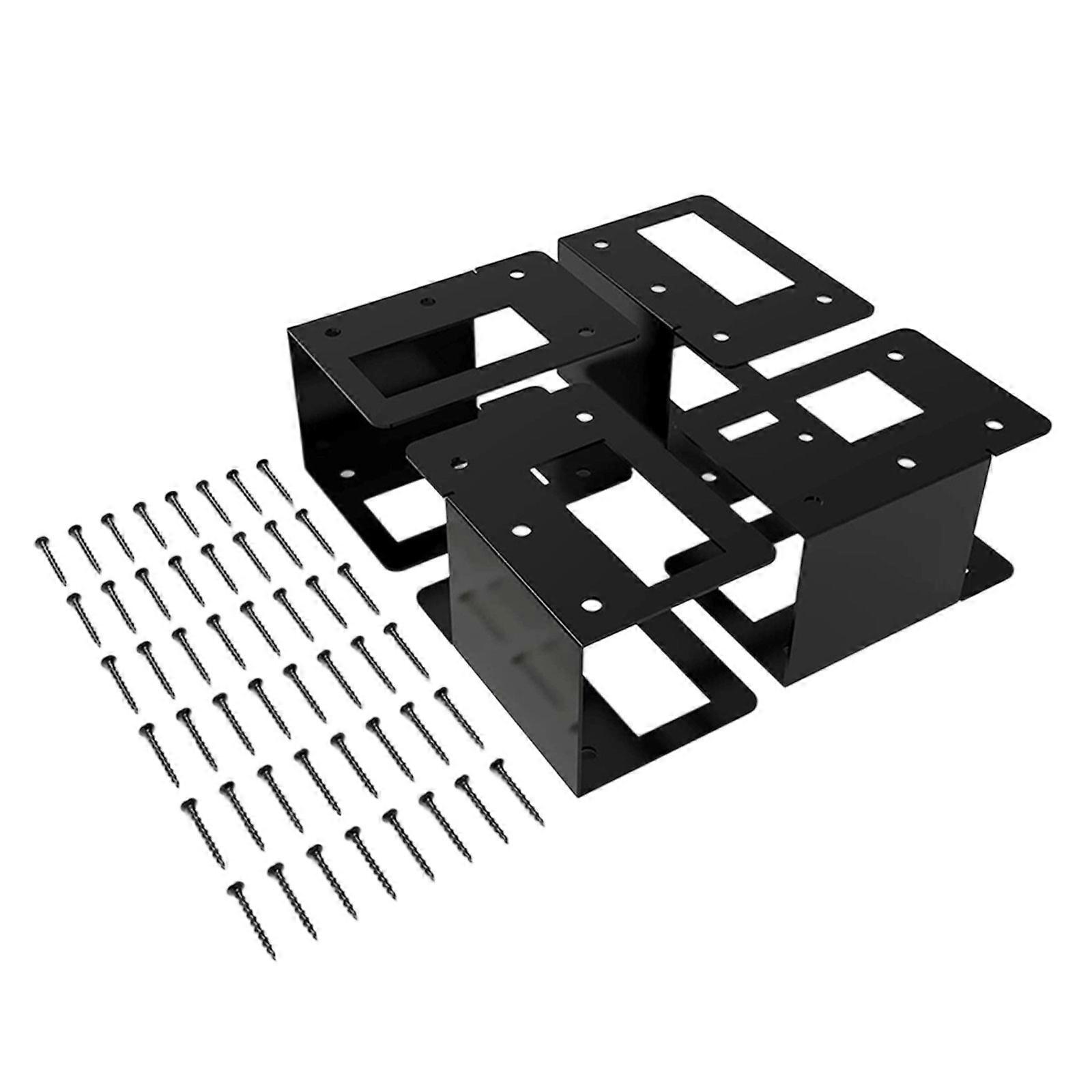 4Pcs Compact Firewood Organizers Rack Adjustable Metal Frame Wood Storage Solution Bracket for Wood Storage Enduring Multicolor