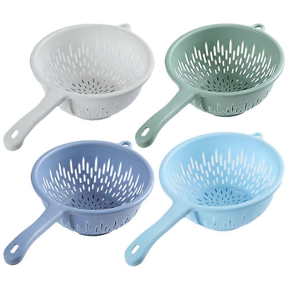 4 pcs Food Washing Drain Colander with Handle Plastic Colander Strainer for Kitchen