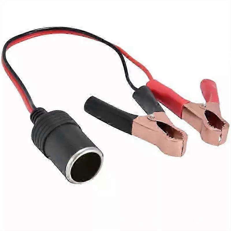 12V Portable Clip On Cigarette Lighter Clamp Power Socket Adapter C...