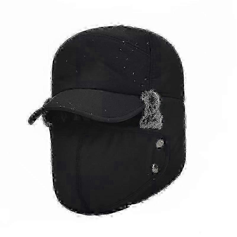 Simple Faux Fur Cap Hat Visor Windproof Ski Cover Men