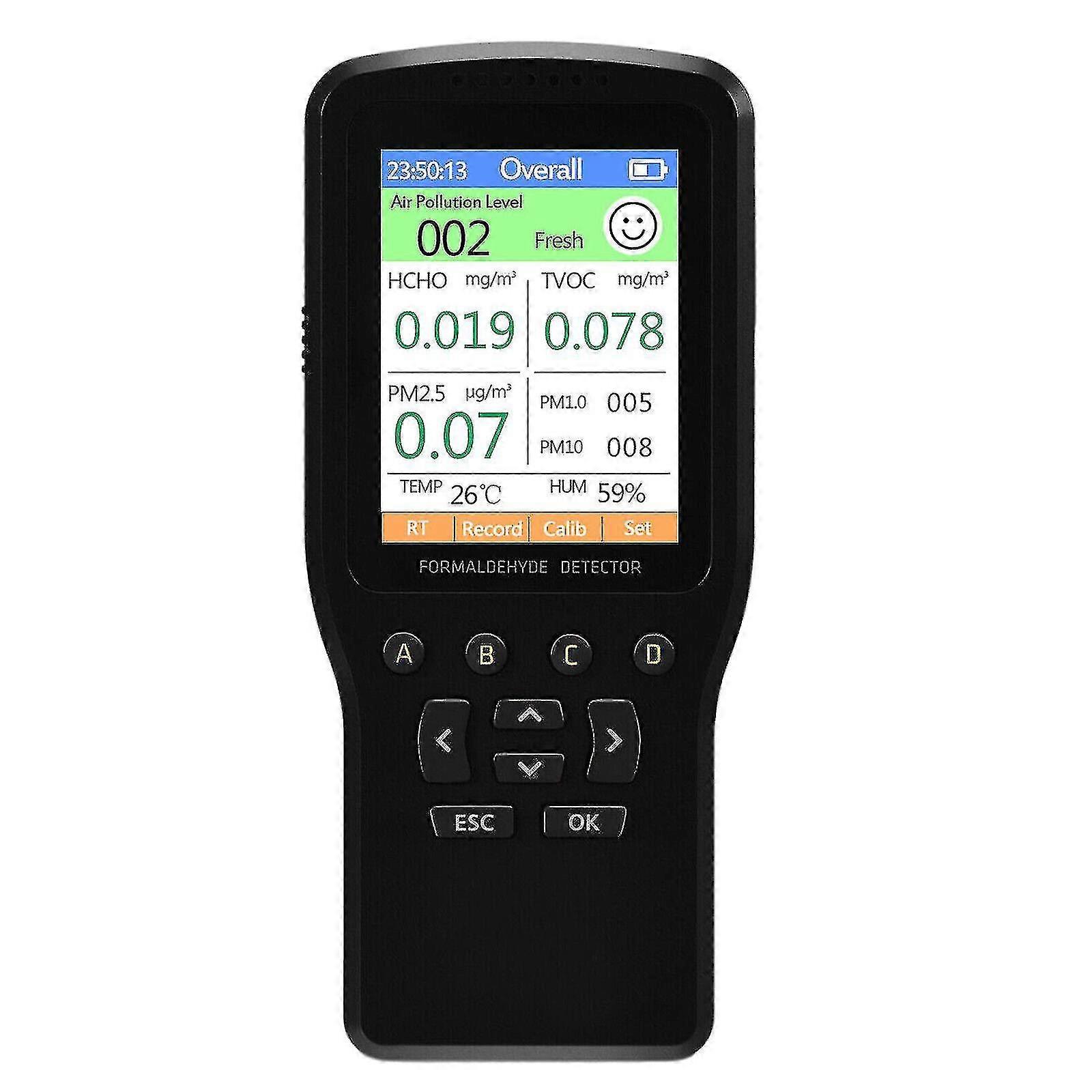 Air quality monitor, lightweight and portable, with accurate data and real-time recording and alarm functions
