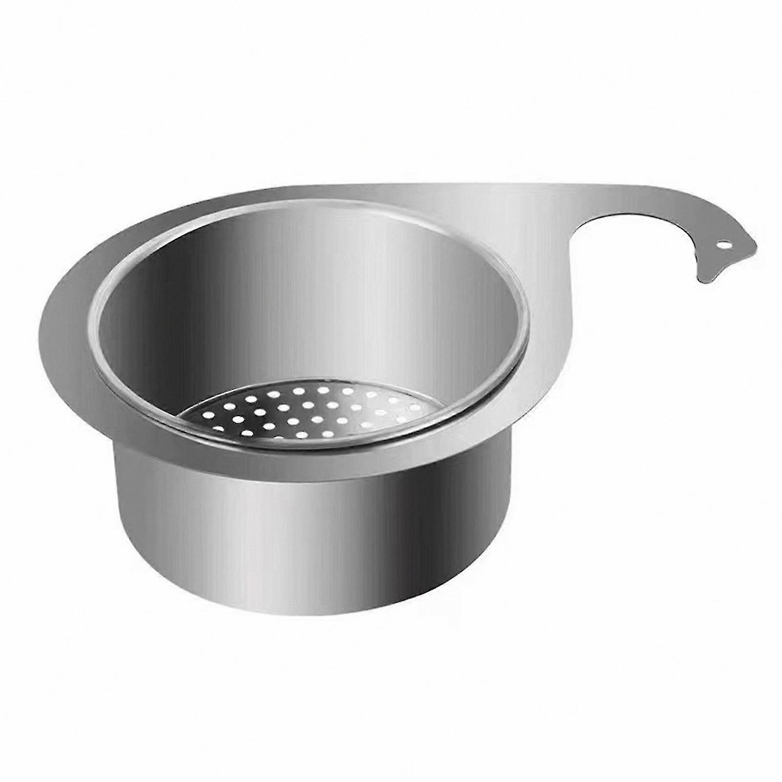 Stainless Steel Sink Strainer Basket with Draining Rack for Kitchen Use