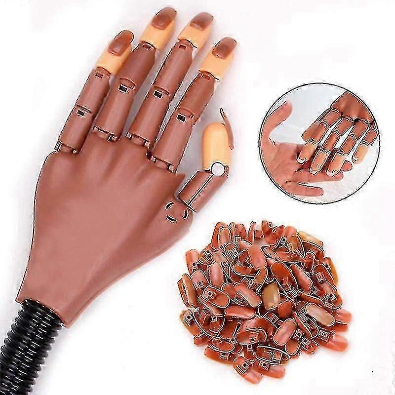 Upgraded Nail Training Practice Hands - Flexible And Removable Prosthetic Hand For Manicure (best Diy Practice Tool) Cs