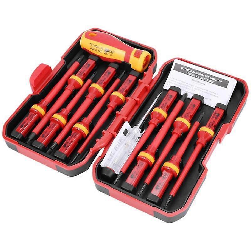 13 Pcs VDE Insulated Screwdriver Set -V High Voltage 1000V Magnetic Slotted Torx Screwdriver Durabl