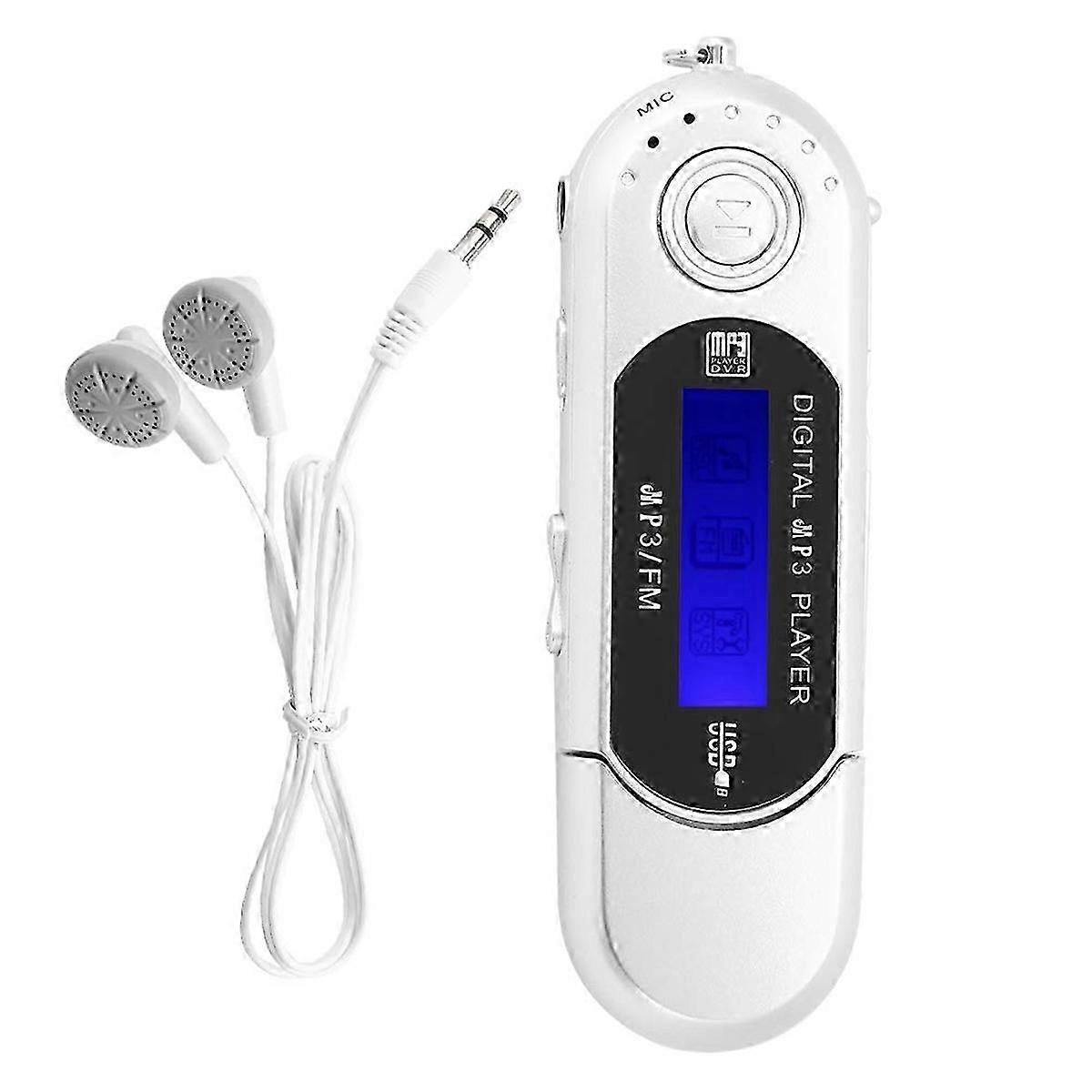 MP3 Player with Earphone 8GB, with LCD Screen for Walking (Silver)