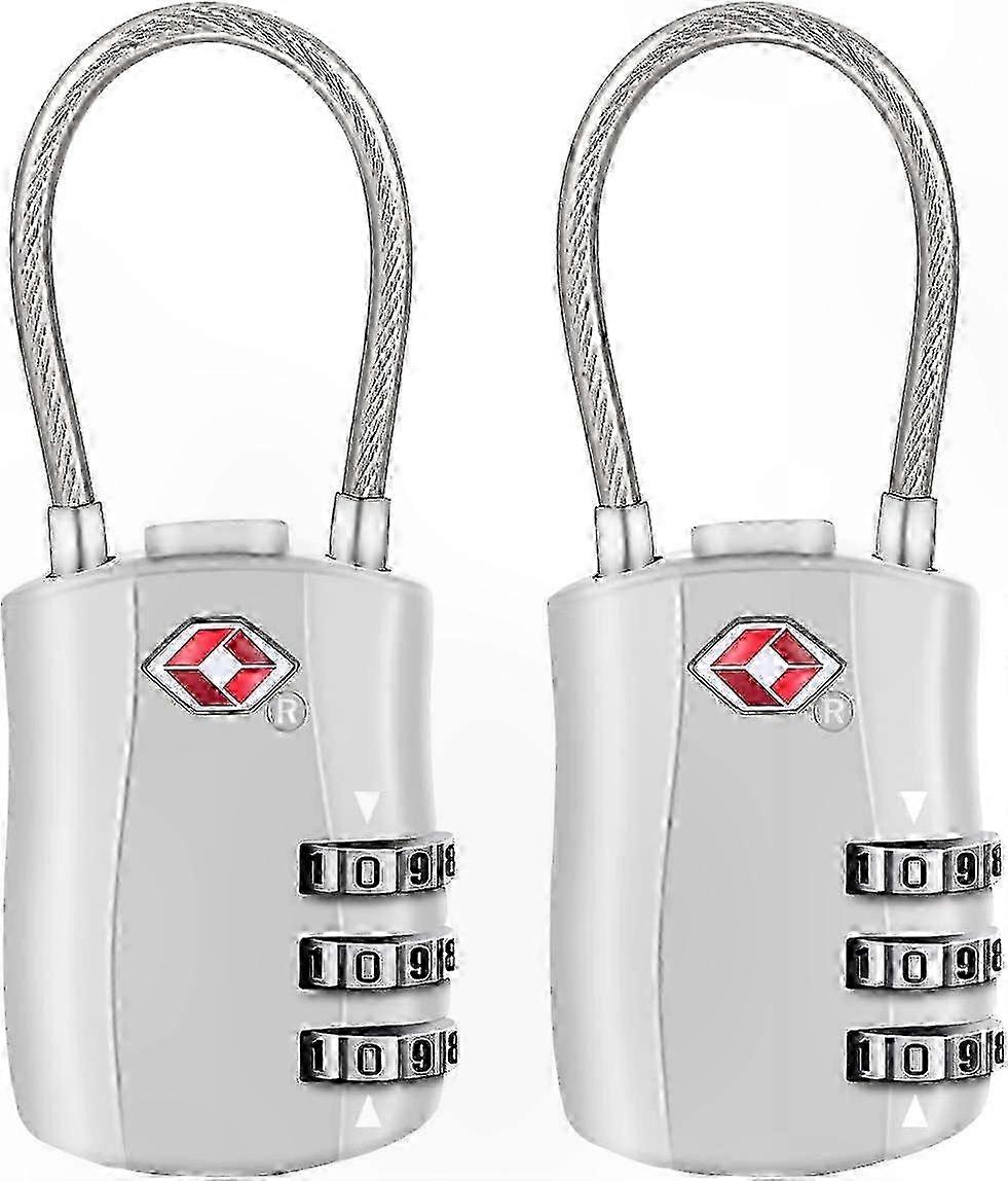 3-Digit Combination TSA Padlocks for Travel, 2 Pack Code Locks for Suitcases and Baggage Security