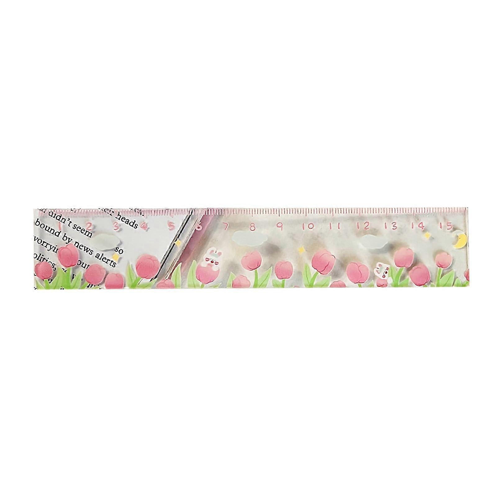 15cm Measurement Ruler Multipurpose Accuracy Plastic Scale Ruler For Students School Office Cartoon Design