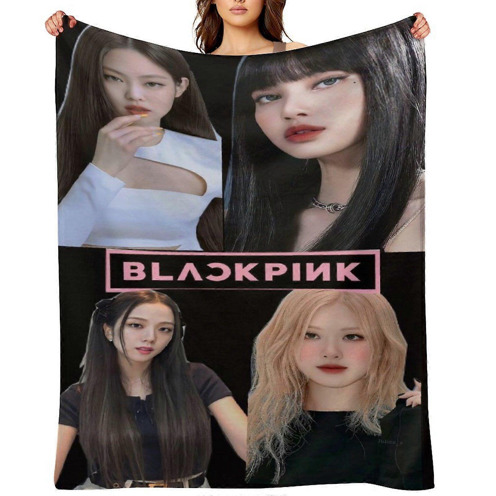 BLACKPINK رمي بطانية هدية ، بطانية من الفانيلا ، مناسبة للرجال والنساء ، مناسبة لجميع الفصول ، بطانية دافئة ، ديكور منزلي (390) 125x100 سم