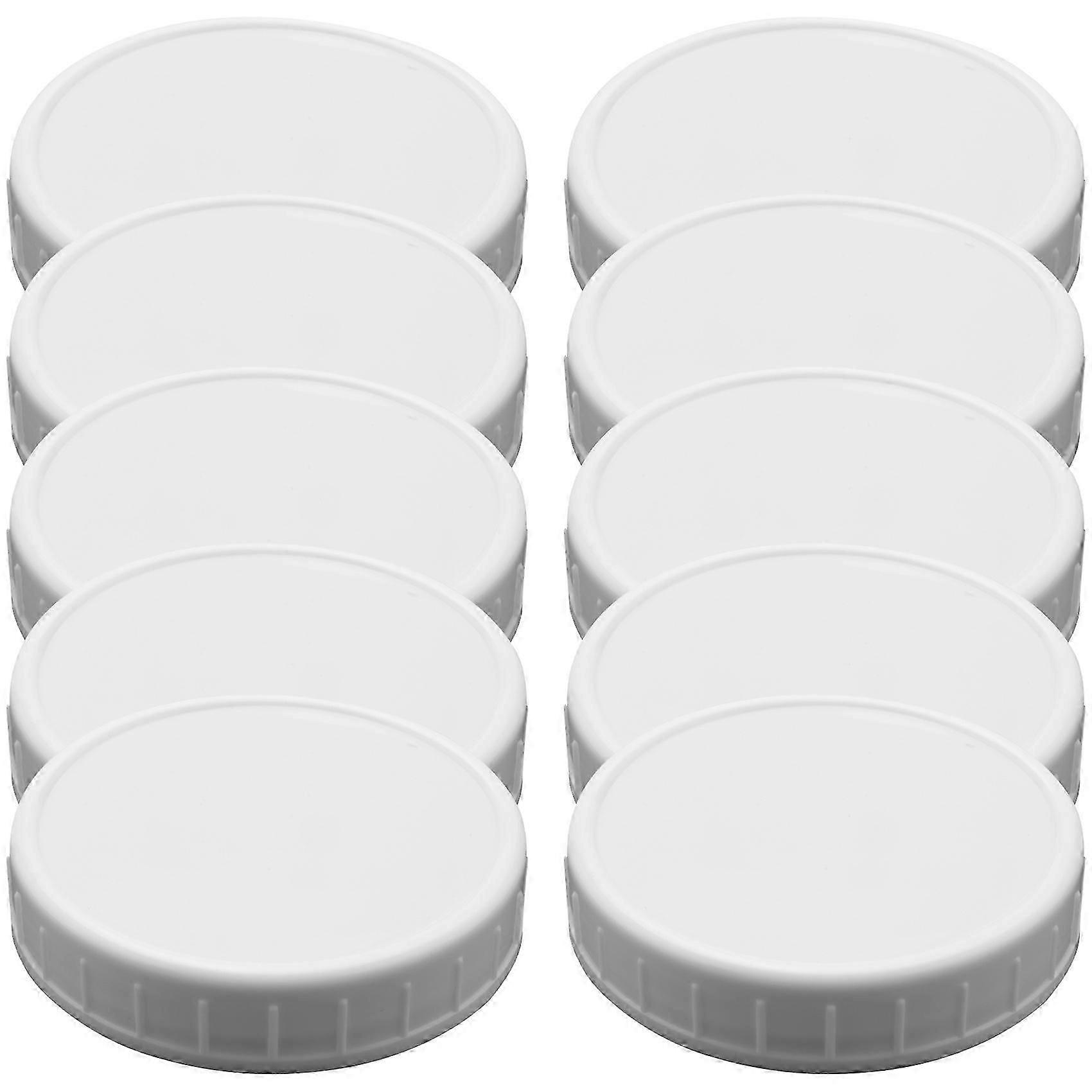 Mason krukke lokk 86mm - 10 stk plastribbede hetter for standardflasker