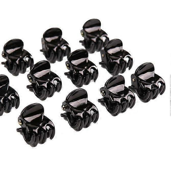 12stk små sorte hårklemmer 15x10mm -