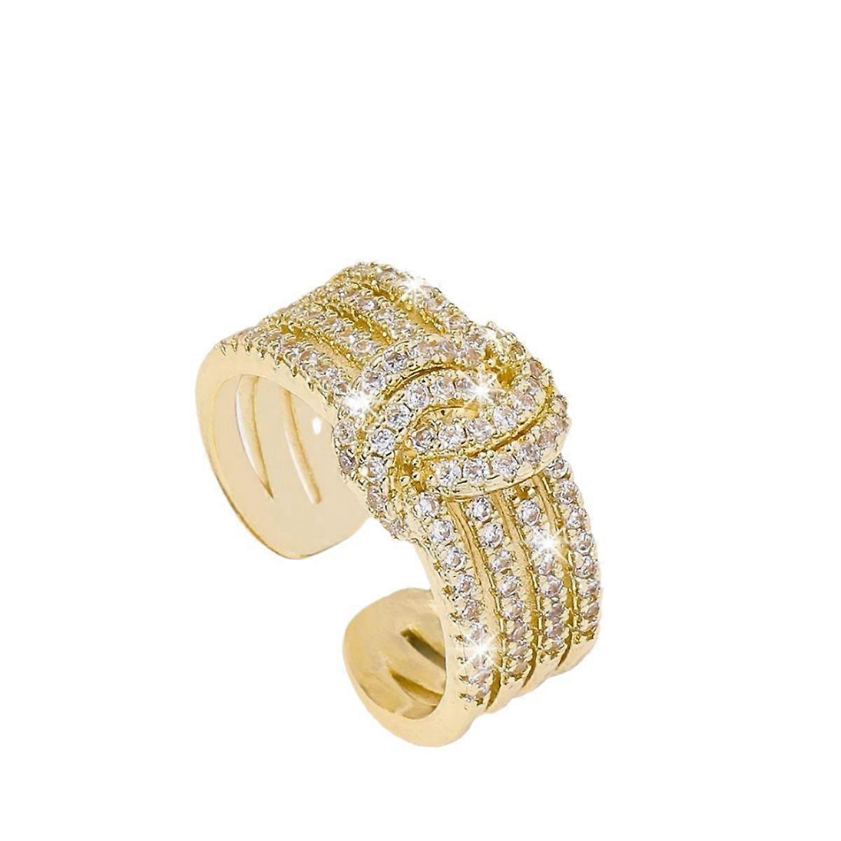 Hip Hop Ring, Women's CZ Inlaid Adjustable Open Design Stackable Tail Ring