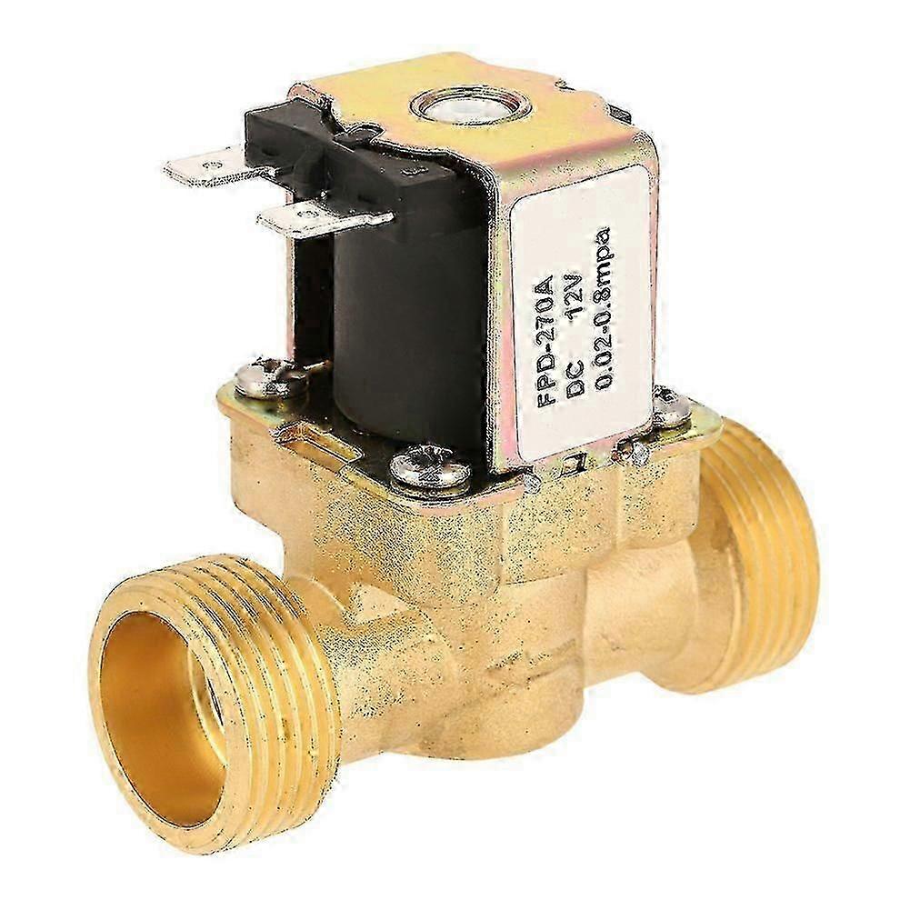 Solenoid Valve 12V, Solid Brass Waterproof Normally Closed Valve for Precise Water Control, Easy Installation & Stable Performance for Home Automation