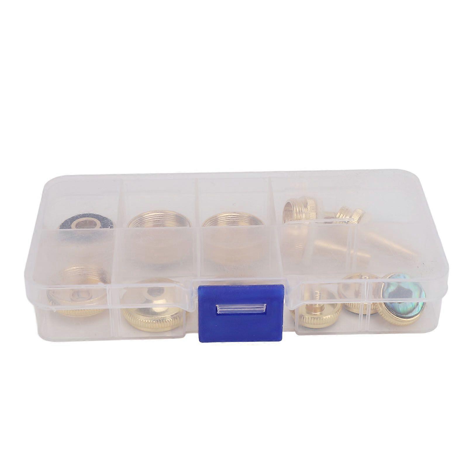 Trumpet Valve Finger Button Metal Abalone Shell Inlay Trumpet Button Upper and Lower Valve Cap Kit