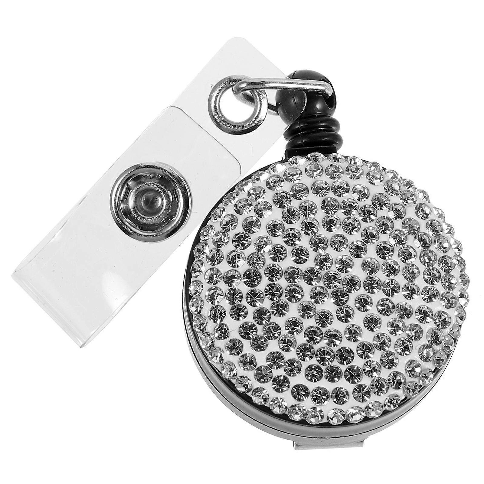Multi Color Rhinestone Keychain Id Holder for Badge Clip