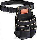 Gsedaox Tool Bag 14" Tool Belt Large Capacity 12 Storage Pockets Black Waterproof Oxford M