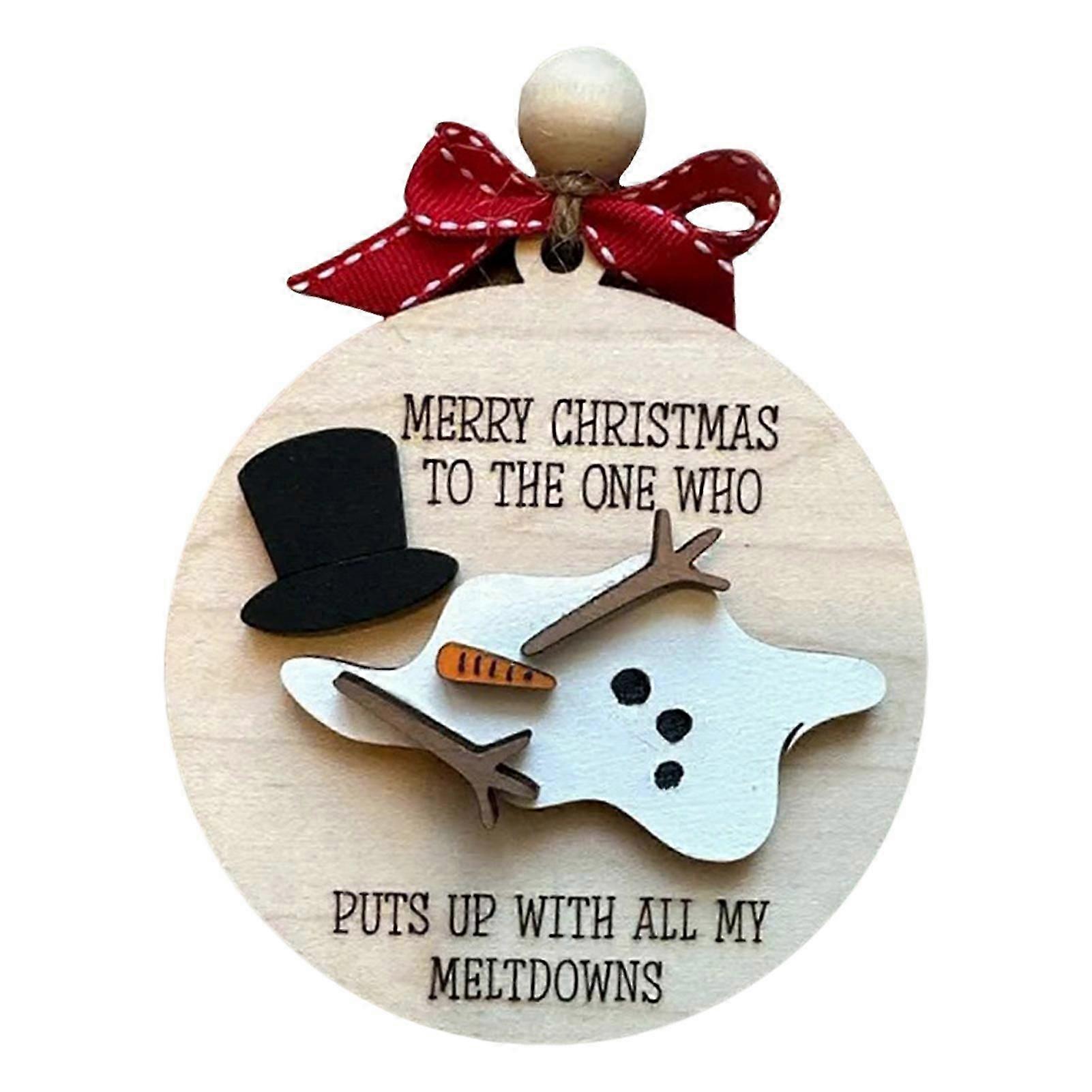Funny Friend Christmas Ornament Naughty Ugly Christmas Tree Wooden Pendant Hanging Decoration for Holiday Home Decor
