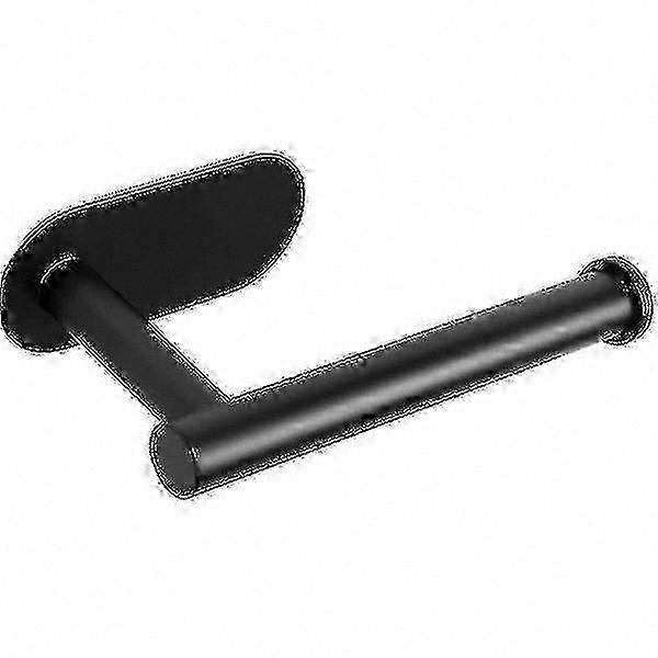 Black Non-Drill Toilet Paper Holder Wall Mount Storage Solution
