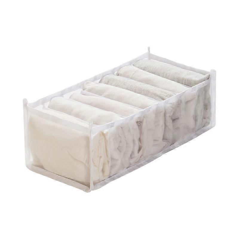 2 Pieces Foldable White Fabric Drawer Storage Box, Storage Box for Jeans T-shirt Jeans String (17 x 36 x 12 cm)