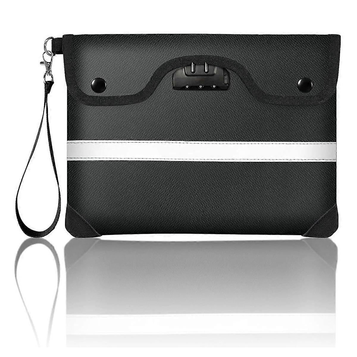 Fireproof Document Bag with Lock,11.4 X 8.3 Inch Fire Proof Bag for Documents with Zipper,Water Envelope