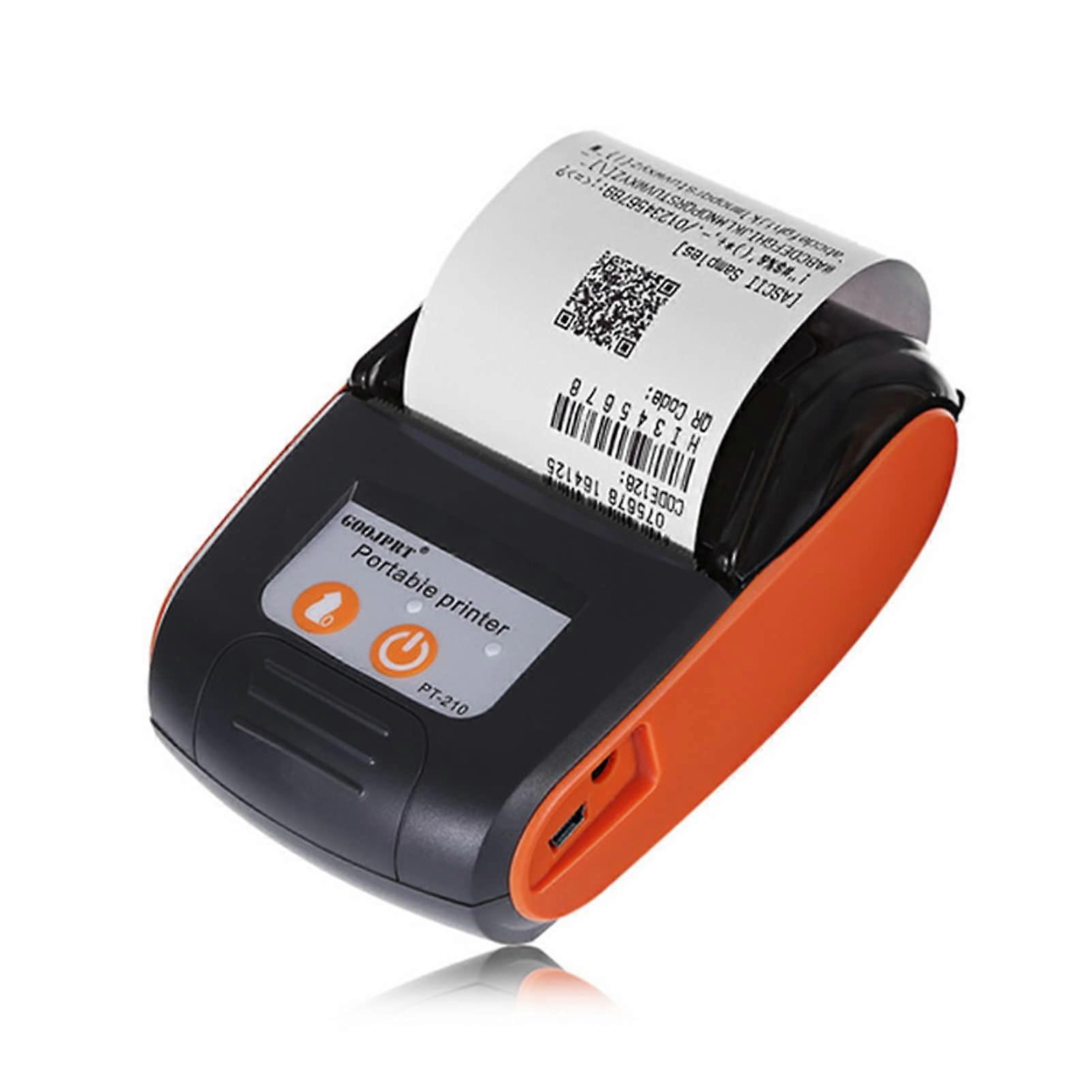 58mm Mini Thermal Receipt Printer Bluetooth 4.0 Android iOS Compatible USB Direct Thermal ESC/POS Orange