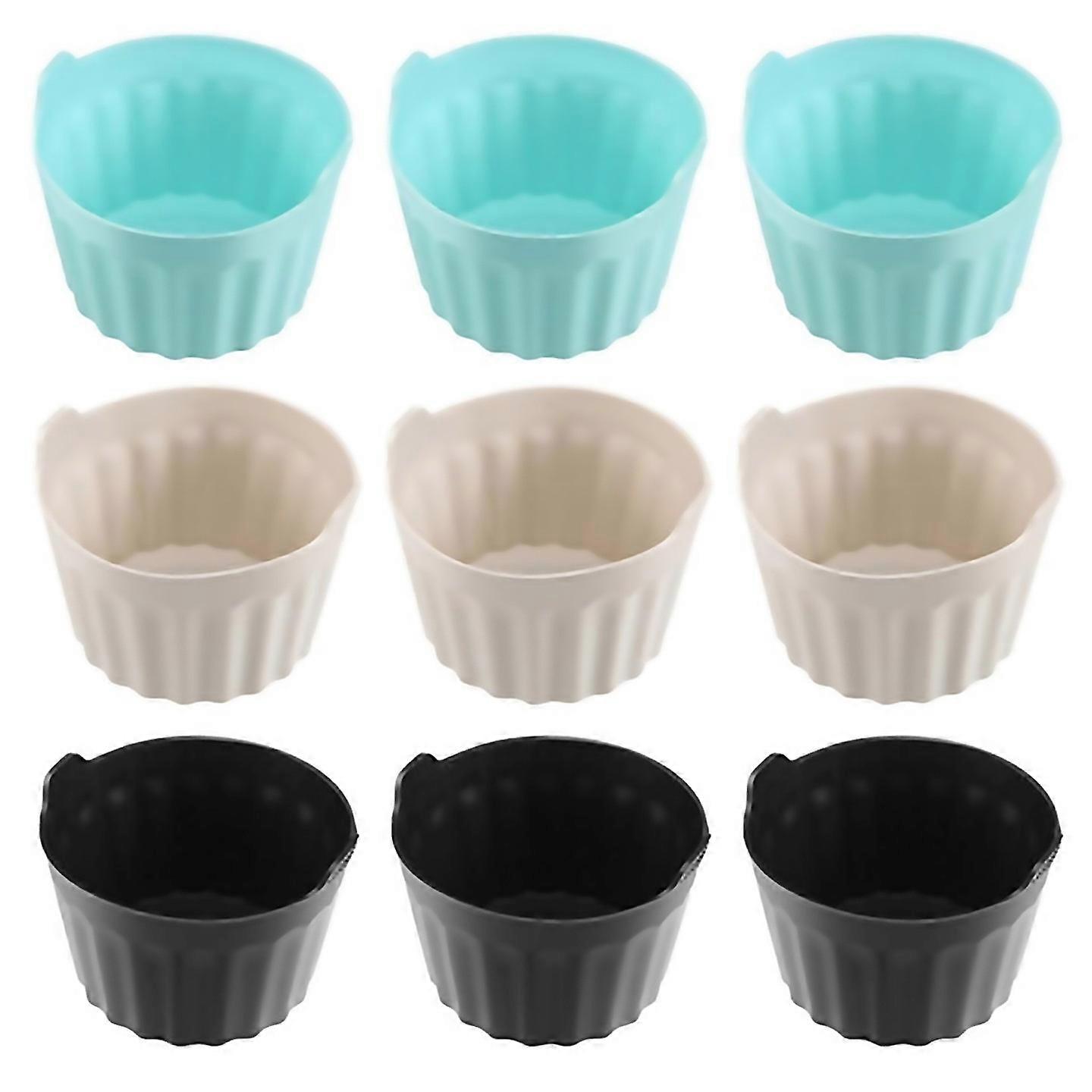 For 9pcs Air Fryer Egg Ramekins Reusable Nonstick Silicone Egg Bite