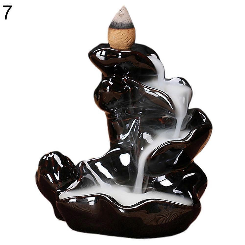 Yoone Ceramic Waterfall Backflow Incense Burners Holder Censer Diffuser Home Decor