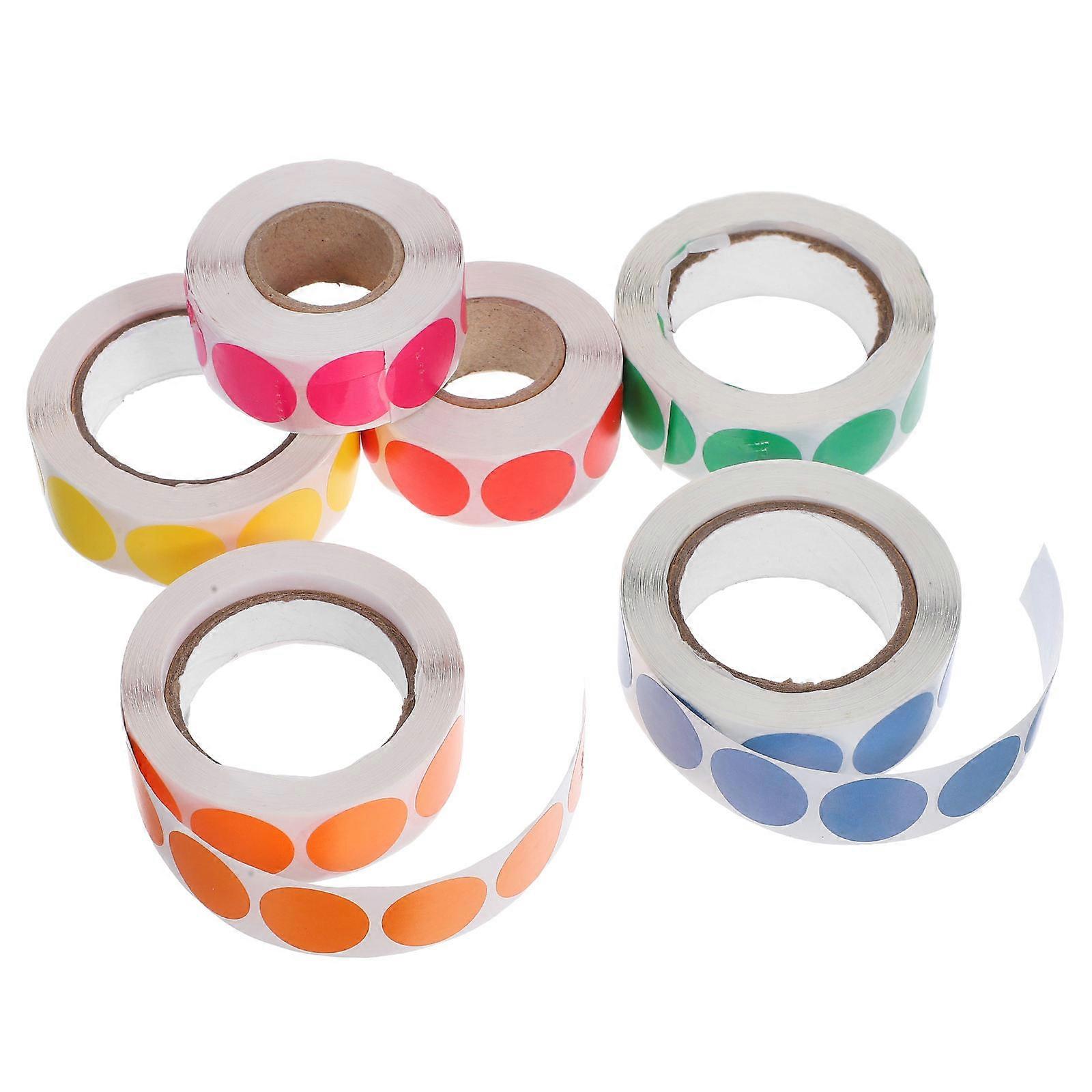 Adhesive Coding Labels Dot Stickers for Students 12 Rolls Assorted Colors