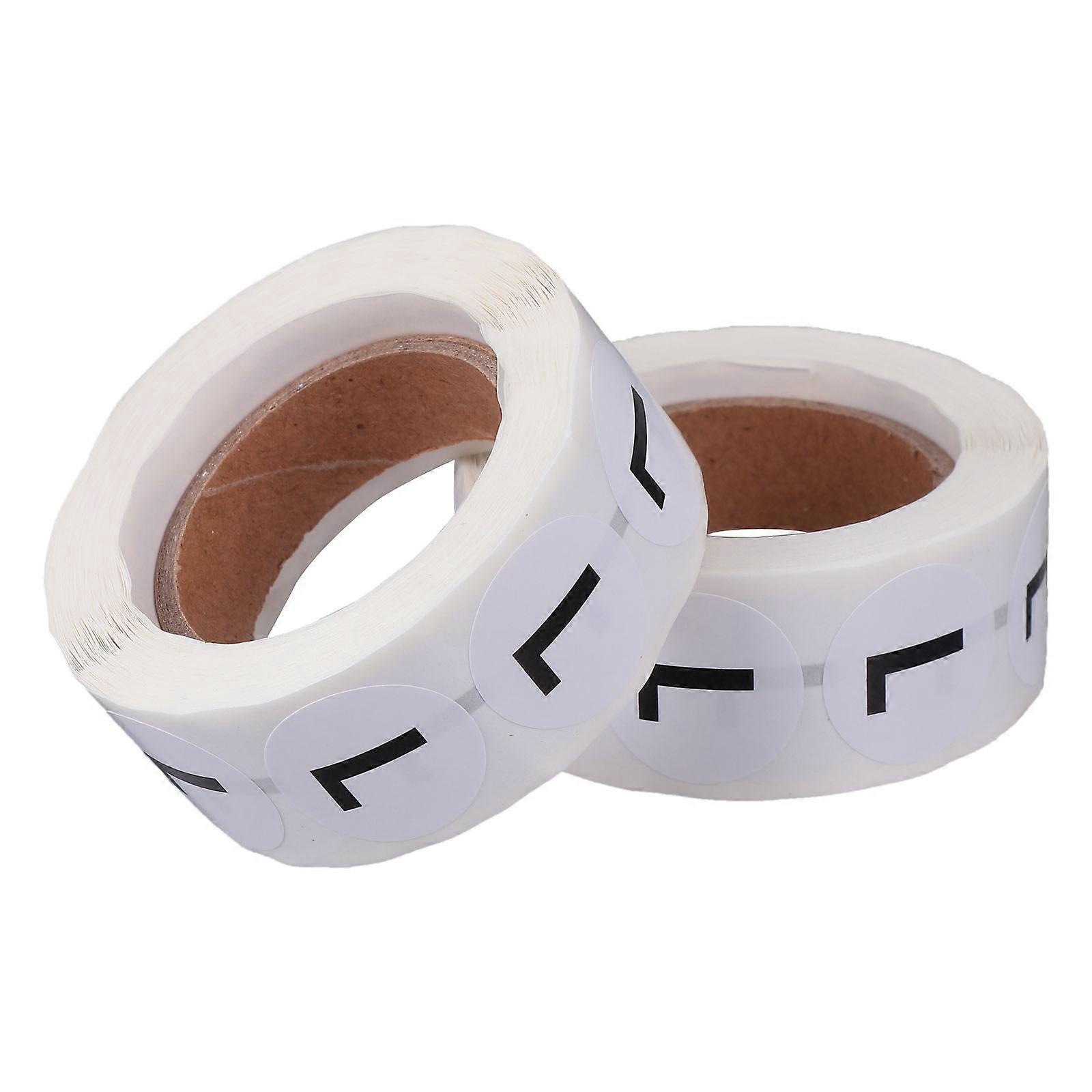 White Clothing Size Round Sticker Label for Decor 2 Roll Pack