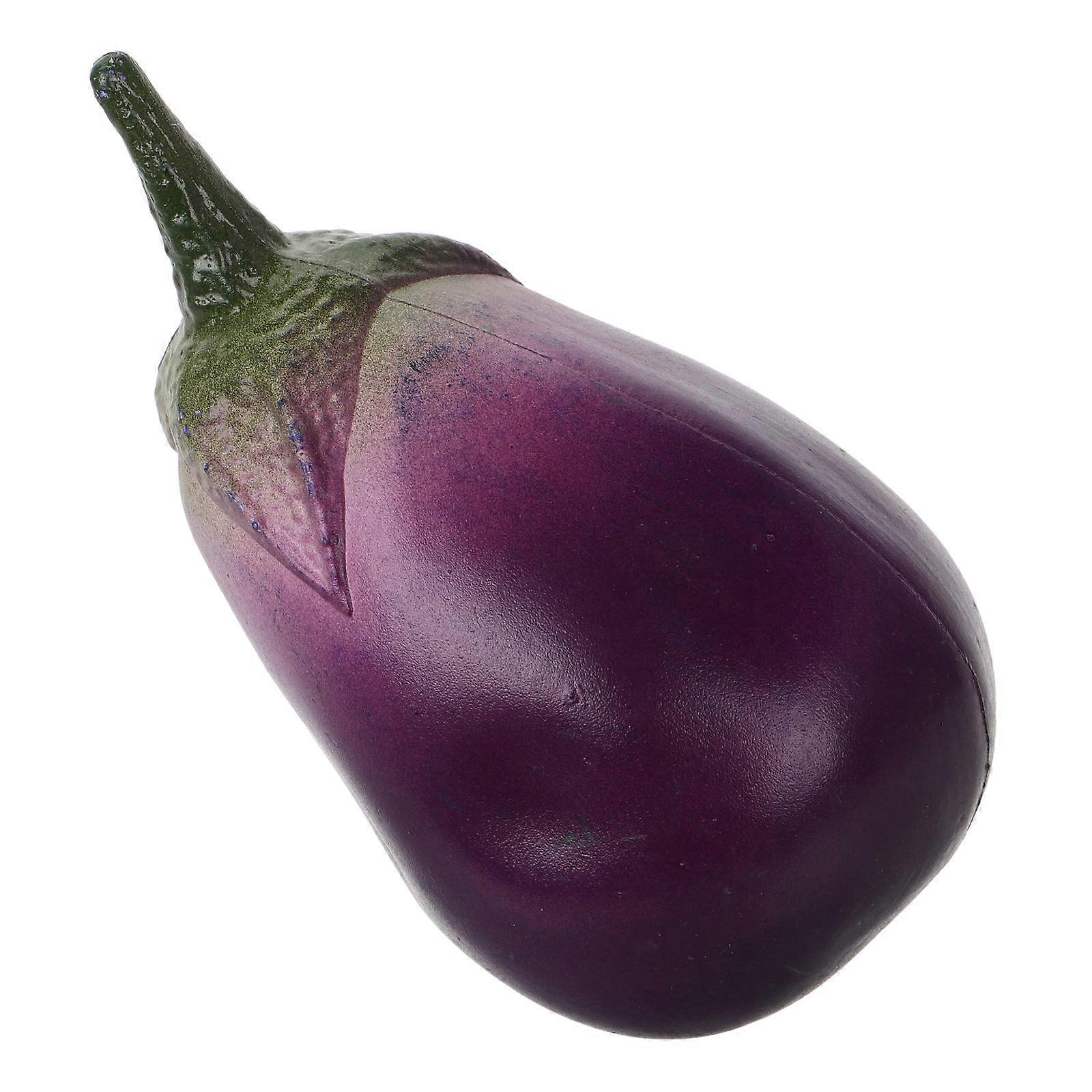 Realistic Display Eggplant Fake Vegetable Ornament For Home Decoration And Educational Use 2Pcs Plastic Model