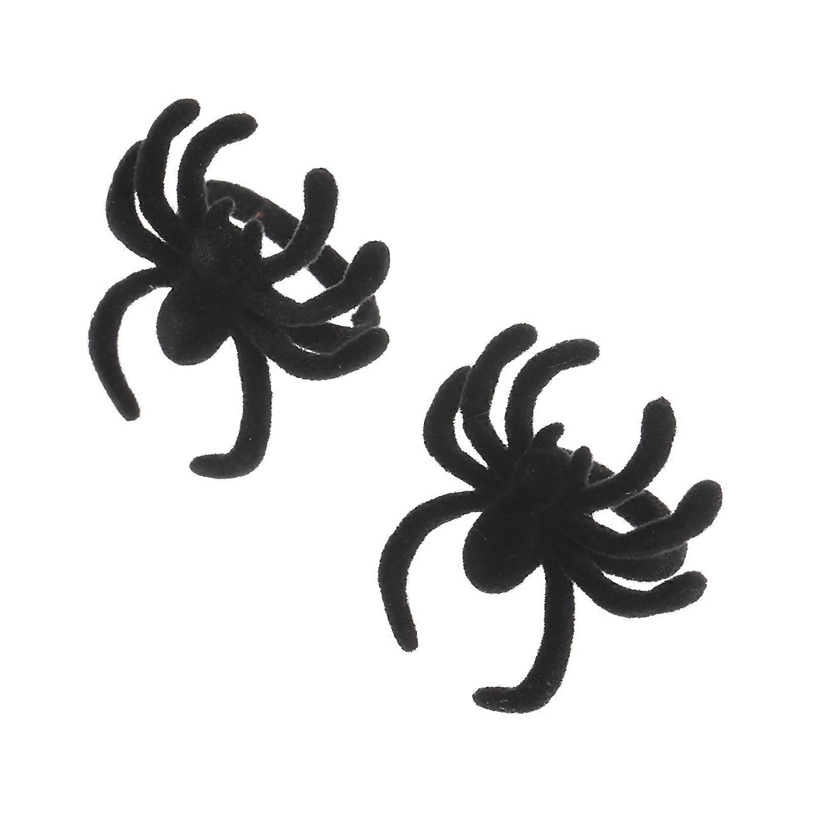 Spider Ring Open Ring for Halloween Costume 2Pcs Black Finger Accessory