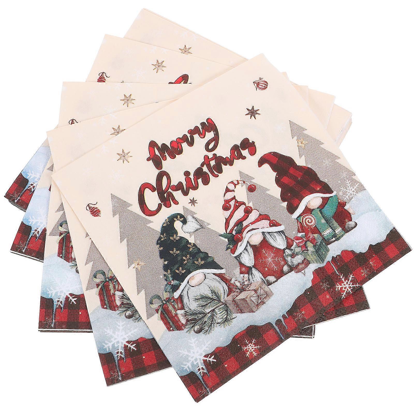 Kerstservetten voor feestelijke bijeenkomsten, veelkleurig, 80 stuks wegwerppapieren handdoeken