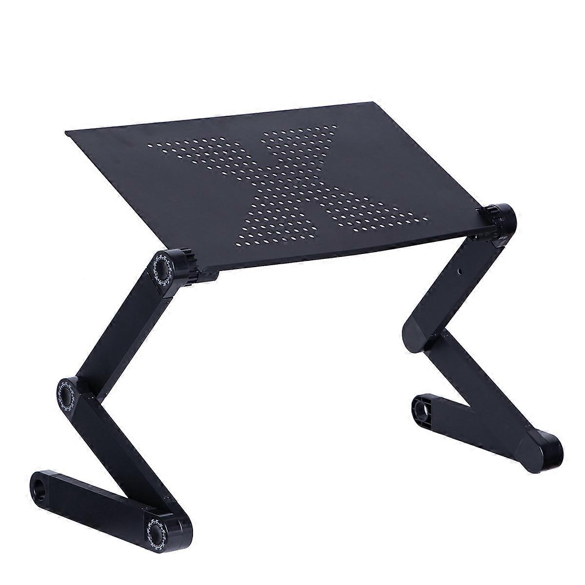 Foldable Desk Bed Table for Computer Use 2Pcs Black Aluminum Alloy