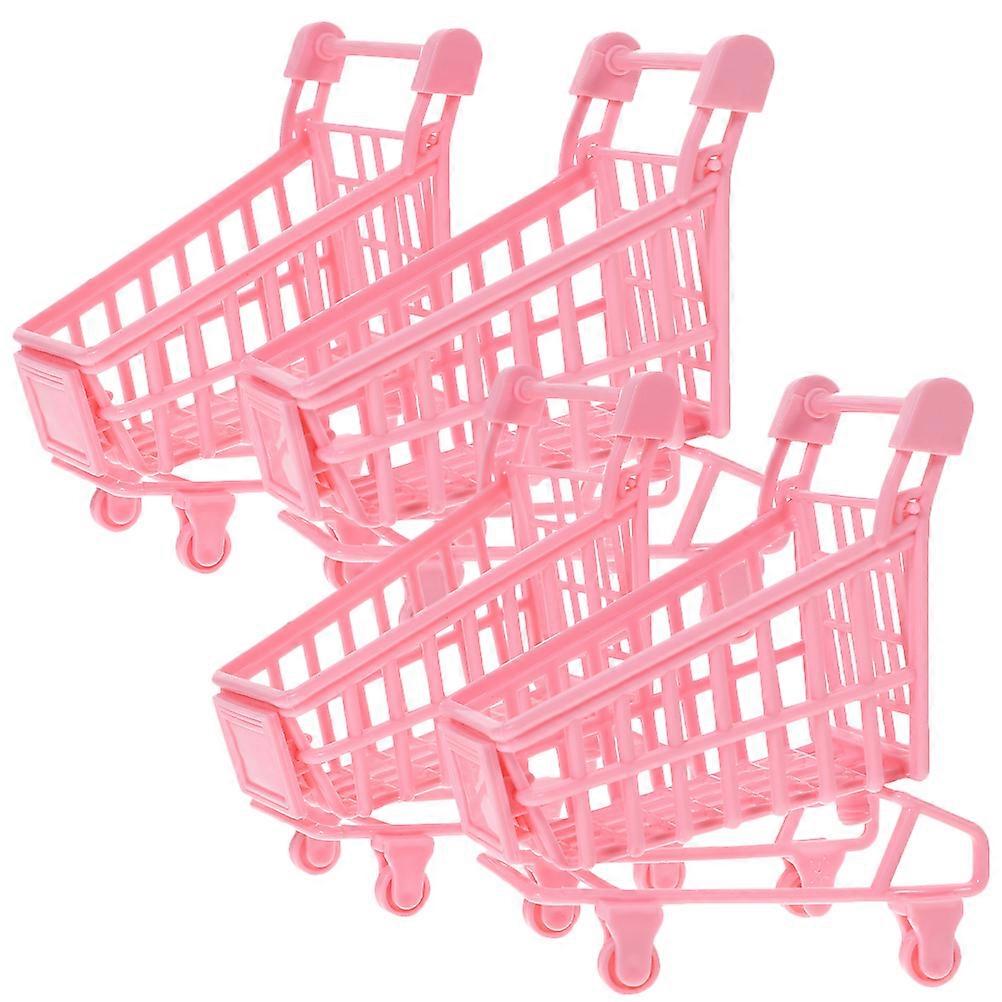 Mini Shopping Cart Trolley Basket 4Pcs for Sundries Storage and Decor