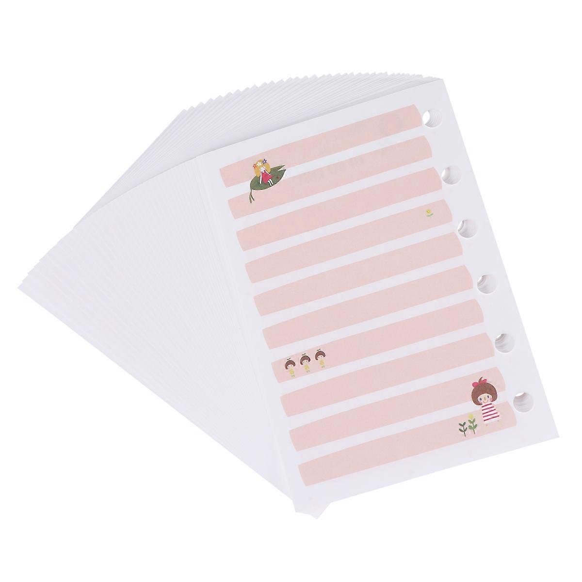 Replacement Core Papers A7 for Writing 9Pcs Colorful Loose-Leaf Paper