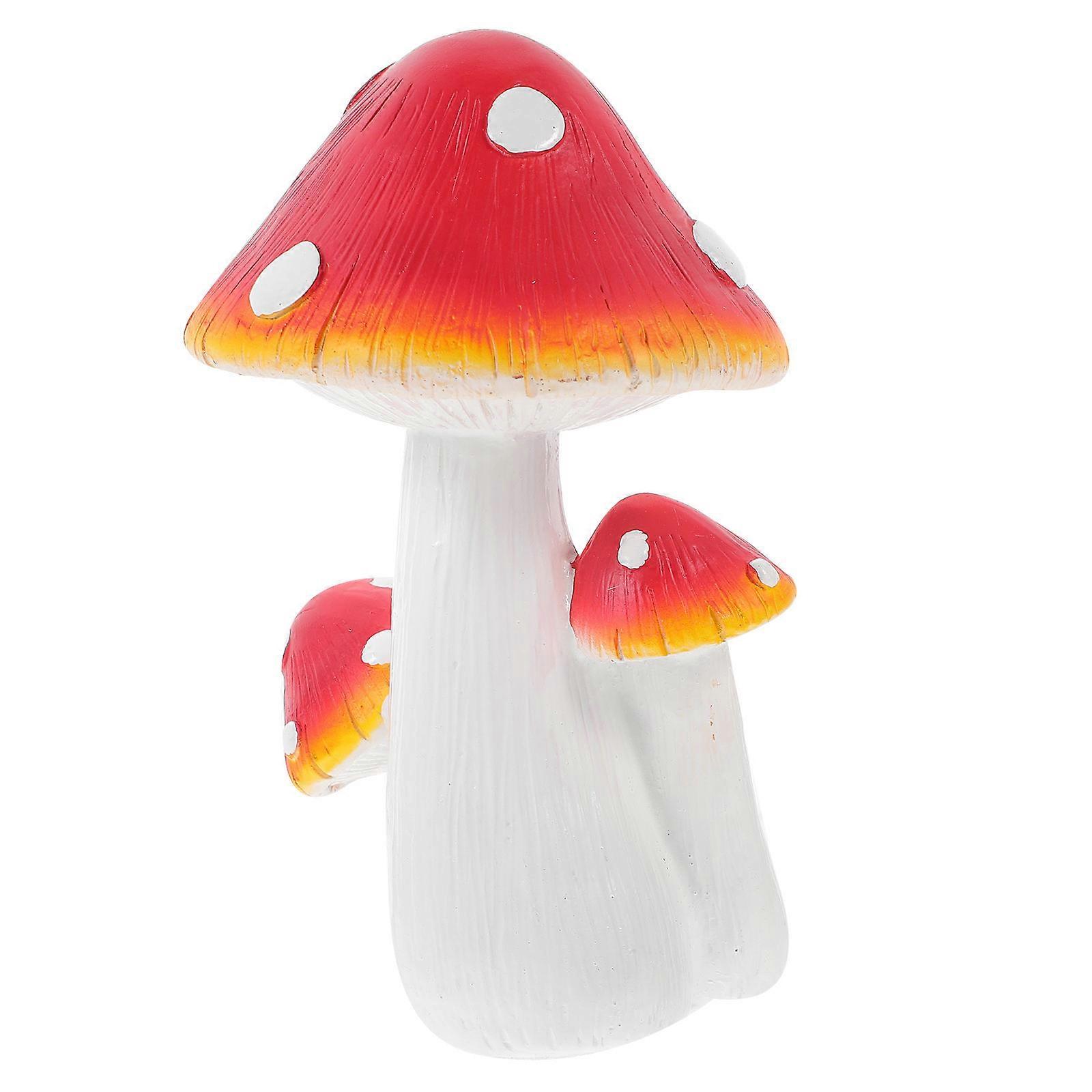 Mushroom Statue Resin Figurine for Garden Decor with 3Pcs Set