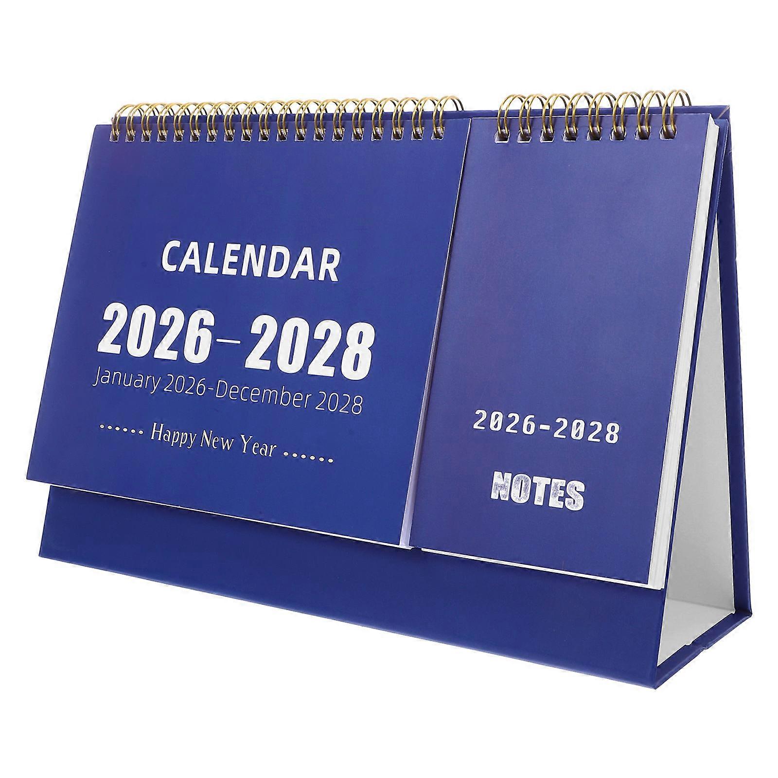 Monthly Desk Calendar for School Home Office Use 2Pcs Spiral Bound